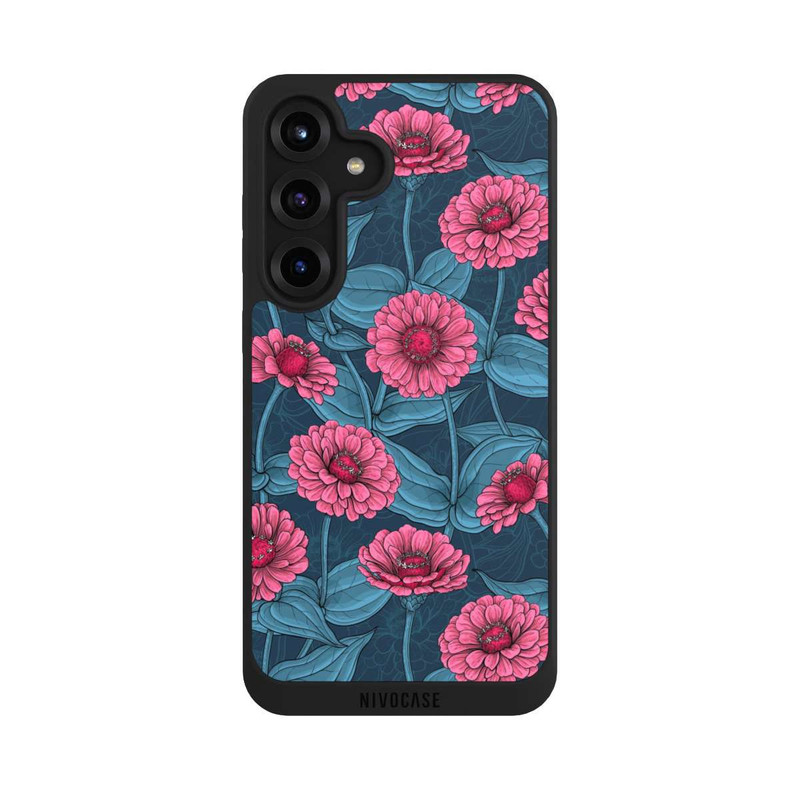 Galaxy S25 + NIVOpure Flower Pattern Pink And Blue Illustration