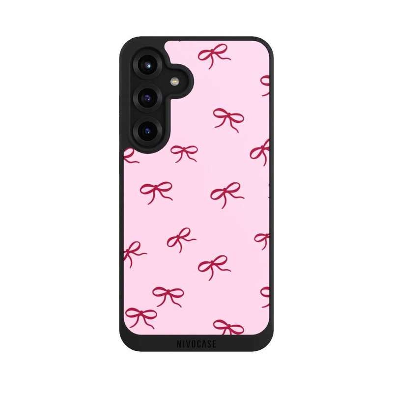 Galaxy S25 + NIVOpure Schleifen Muster Rot Pink
