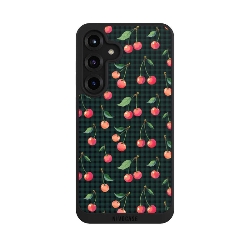 Galaxy S25 + NIVOpure Cherries and Green Gingham