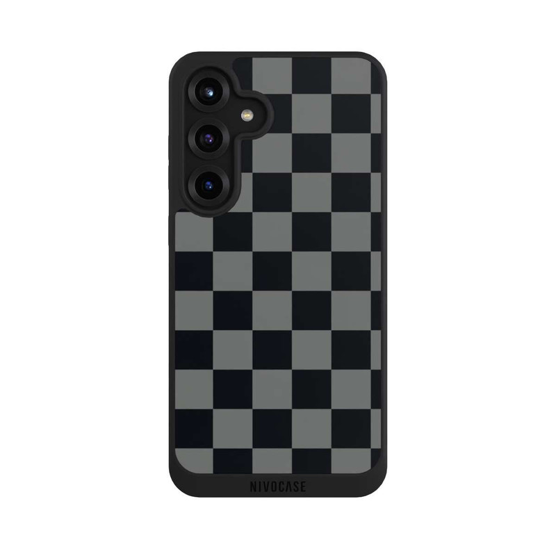 Galaxy S25 + NIVOpure Checked Pattern Black Grey