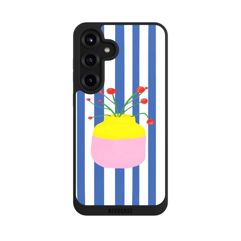 Galaxy S25 + NIVOpure Colorful Vase Blue Stripes