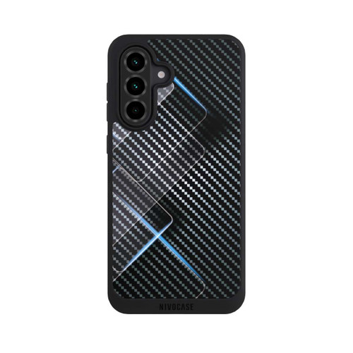 Samsung Galaxy A36 5G NIVOpure Blaue Linien auf Karbon