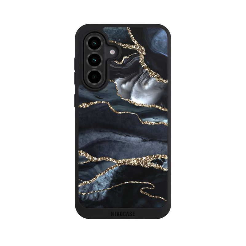 Galaxy A36 5G NIVOpure Dunkler Marmor Gold Glitzerlook