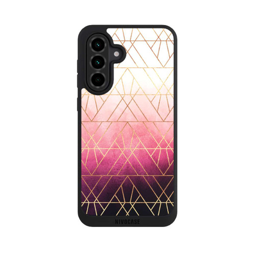 Samsung Galaxy A36 5G NIVOpure Pink Ombre Dreiecke Golddruck