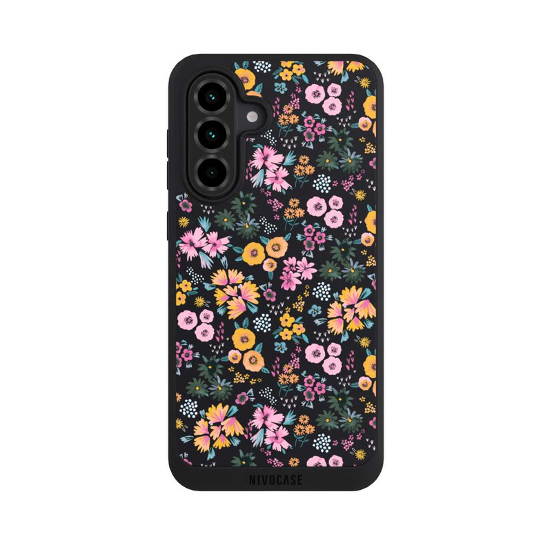 Galaxy A36 5G NIVOpure Kleine bunte Blumen Schwarz 2