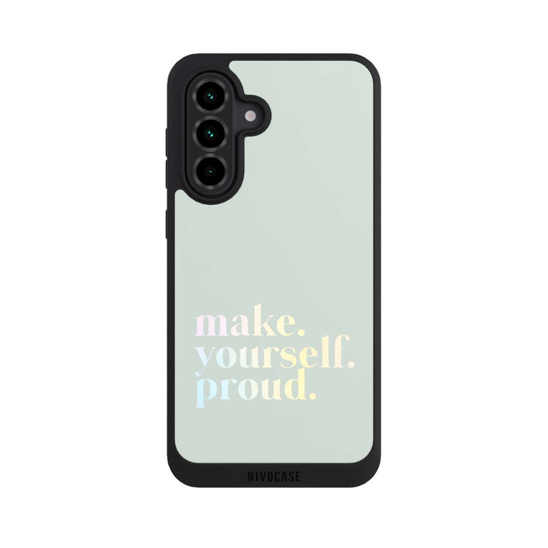 Galaxy A36 5G NIVOpure Make Yourself Proud Zitat-Minze und Farbverlauf
