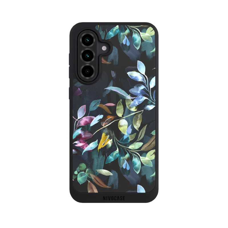 Galaxy A36 5G NIVOpure Mystische Aquarellblätter schwarz
