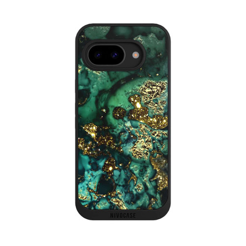 Google Pixel 9a NIVOpure Cyan Glitzer Marmorlook