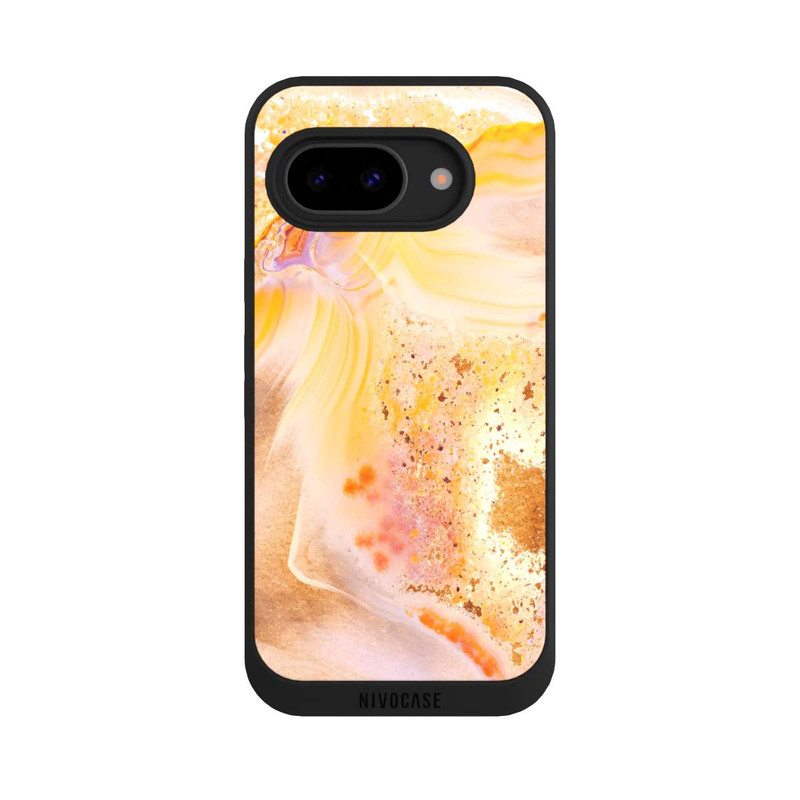 Pixel 9 a NIVOpure Orange Glitter Marble Look