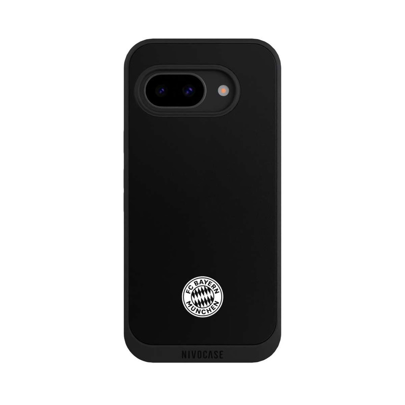 Pixel 9a NIVOpure Logo FCB Classique Petit - Blanc sur Fond Noir