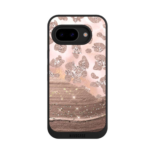 Google Pixel 9a NIVOpure Silberner Leoparden Glitzerlook