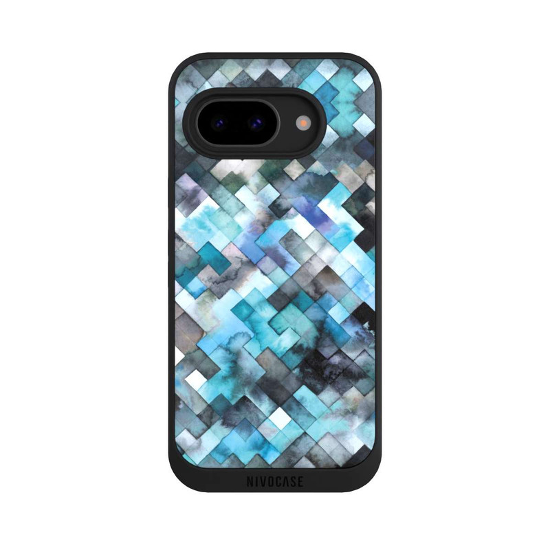 Pixel 9 a NIVOpure stimmungsvolles geometrisches Muster blau