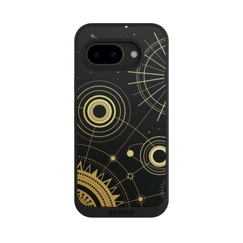 Pixel 9a NIVOpure Le noir et l'or semblent abstraits