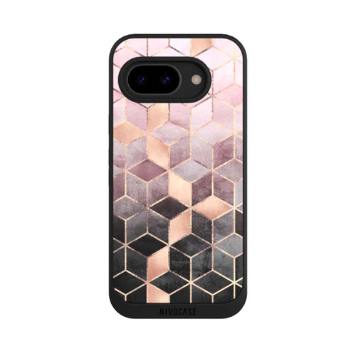 Google Pixel 9a NIVOpure Pink-grauer Farbverlauf Würfel Druck