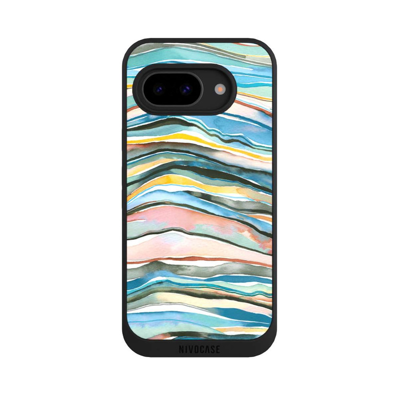 Pixel 9 a NIVOpure Couches d'agate aquarelle bleues
