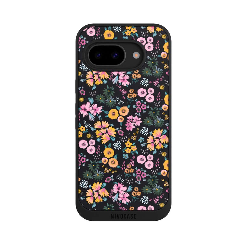 Pixel 9 a NIVOpure Kleine bunte Blumen Schwarz 2