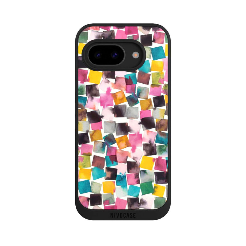 Pixel 9a NIVOpure Aquarell geometrische Plaids rosa