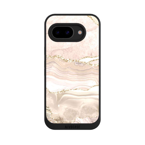 Google Pixel 9a NIVOpure Marmor rosa-goldene Streifen