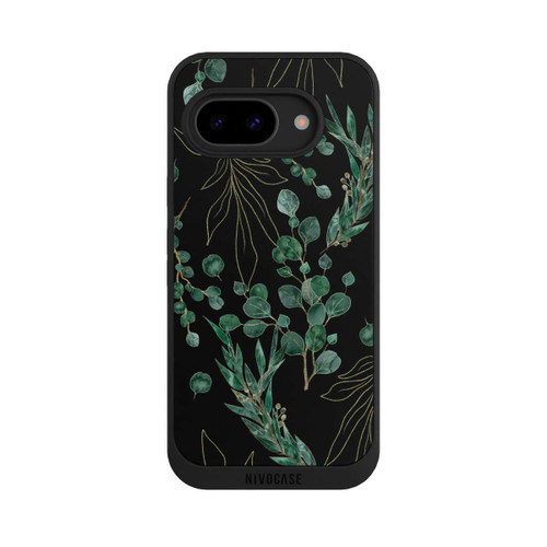 Google Pixel 9a NIVOpure Feuilles d'Eucalyptus Fond Noir