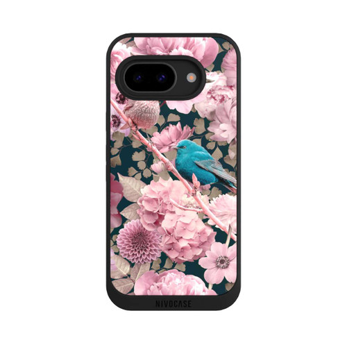 Google Pixel 9a NIVOpure Moineaux à motif de fleurs roses