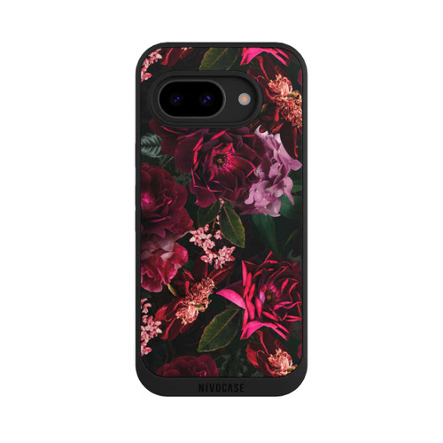 Google Pixel 9a NIVOpure Fleurs rouge foncé et roses