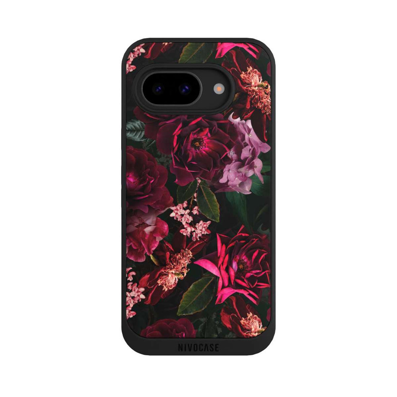 Pixel 9a NIVOpure Dunkelrote und rosa Blüten