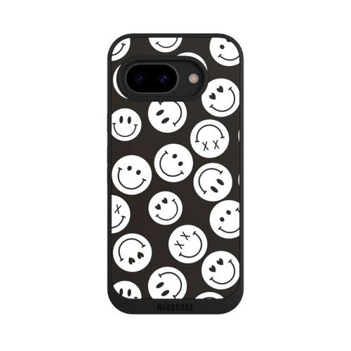 Google Pixel 9a NIVOpure Smiles Emotes Pattern Black And White