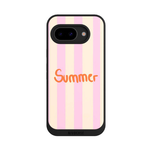 Google Pixel 9a NIVOpure Summer- Rosa und Orange Streifen Hintergrund