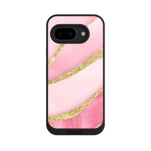 Google Pixel 9a NIVOpure Pink Marble Goldprint Stripes