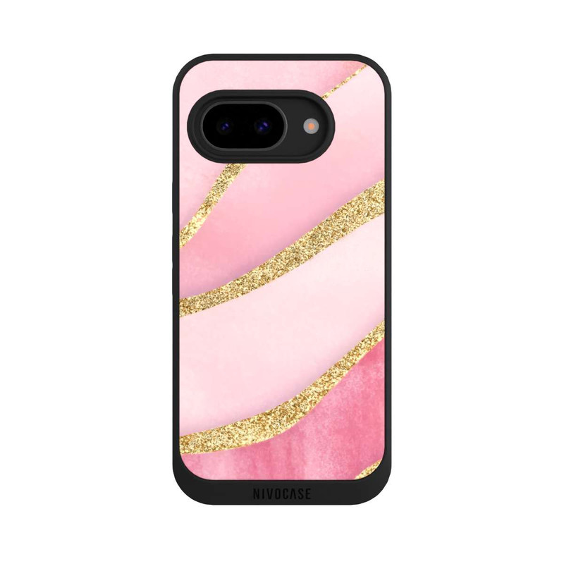 Pixel 9 a NIVOpure Pink Marble Goldprint Stripes