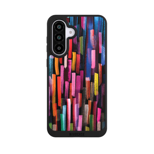 Samsung Galaxy A56 5G NIVOpure Bunte Pinselstriche schwarz