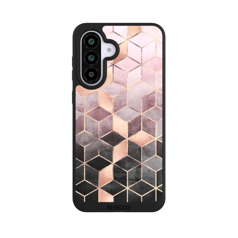 Galaxy A56 5G NIVOpure Imprimé Cubes Dégradés Gris Rose