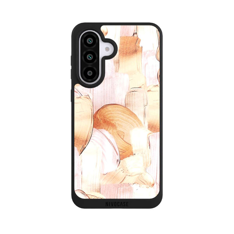 Galaxy A56 5G NIVOpure Weiß/Gold Pinsel Muster