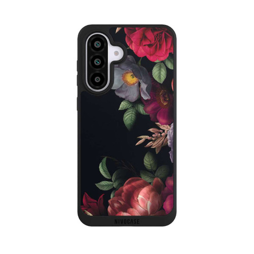 Samsung Galaxy A56 5G NIVOpure Blumen Auf Schwarz