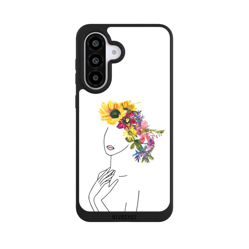 Galaxy A56 5G NIVOpure Line Art femme et couronne de fleurs