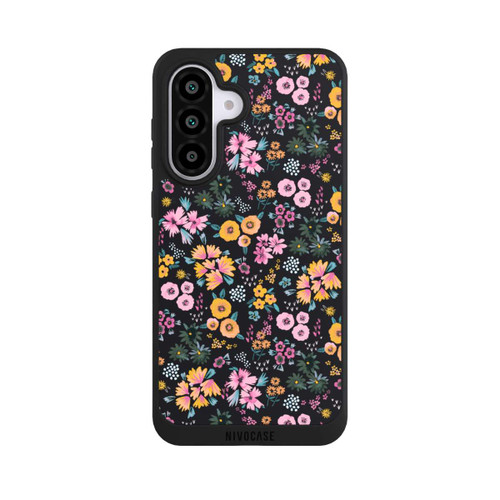 Samsung Galaxy A56 5G NIVOpure Kleine bunte Blumen Schwarz 2