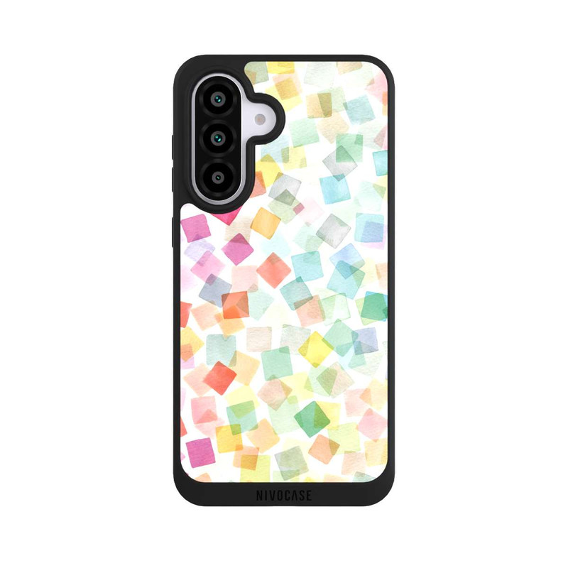 Galaxy A56 5G NIVOpure Konfetti geometrische Plaids Regenbogen