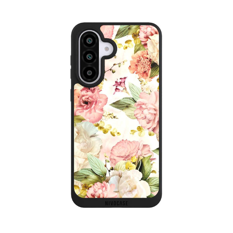 Galaxy A56 5G NIVOpure Cadre fleur pivoines beige