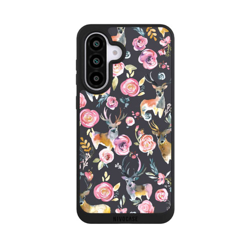 Samsung Galaxy A56 5G NIVOpure Hirsche und Blumen Anthrazit