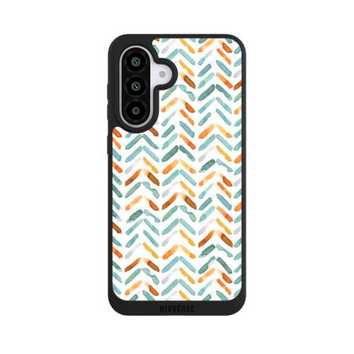 Samsung Galaxy A56 5G NIVOpure Elegantes Herbstchevron Blau Orange