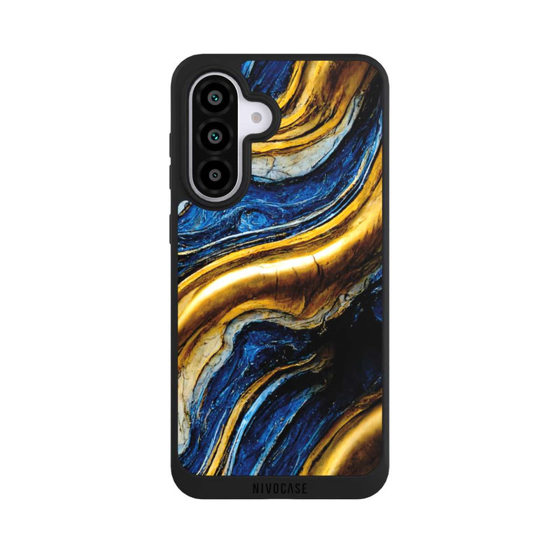 Galaxy A56 5G NIVOpure Struktur im Royalblau- und Gold-Look