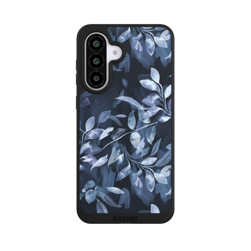 Galaxy A56 5G NIVOpure Mystische Aquarellblätter marineblau