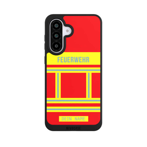 Samsung Galaxy A56 5G NIVOpure Feuerwehr Uniform Rot Personalisierbar
