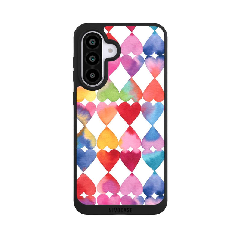 Galaxy A56 5G NIVOpure Colorful Watercolor Hearts Pattern