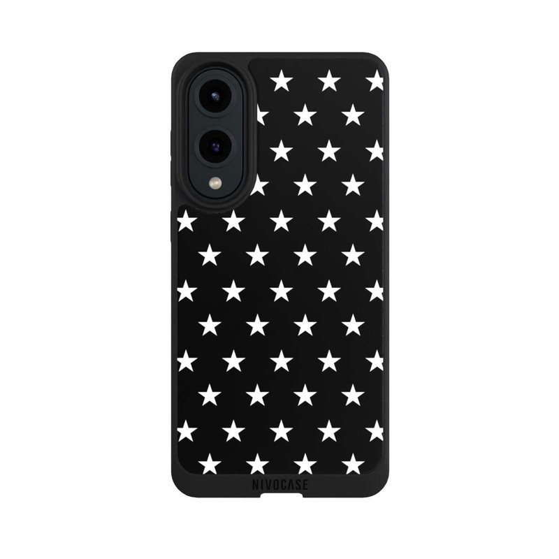 Galaxy S25 Edge NIVOpure Confettis Etoiles Blanches sur Fond Noir