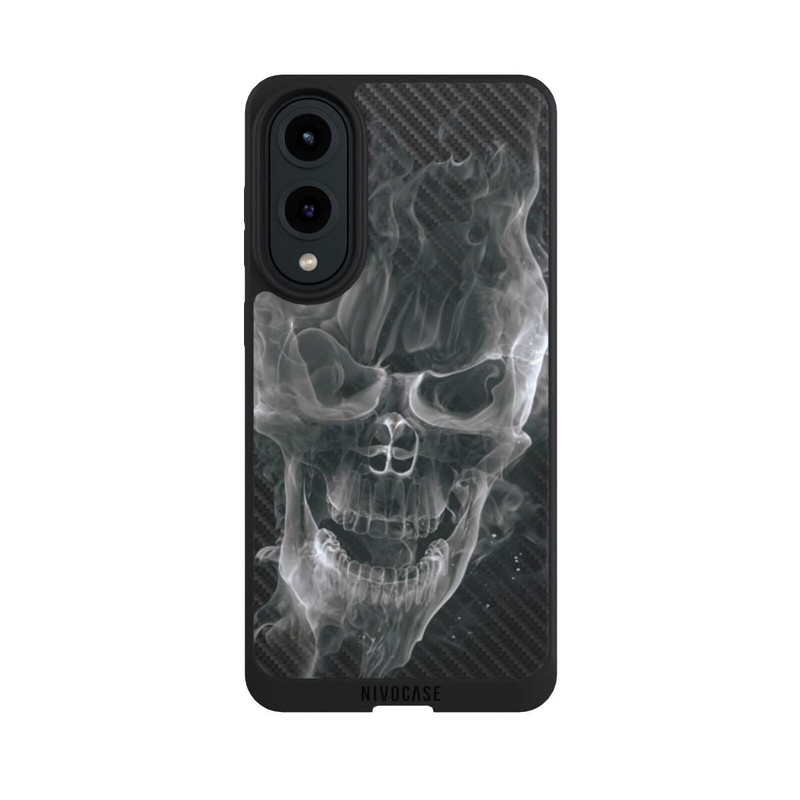 Galaxy S25 Edge NIVOpure rauchender Totenkopf Carbon