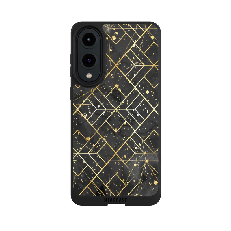 Galaxy S25 Edge NIVOpure Marbre Noir Motif de Maille