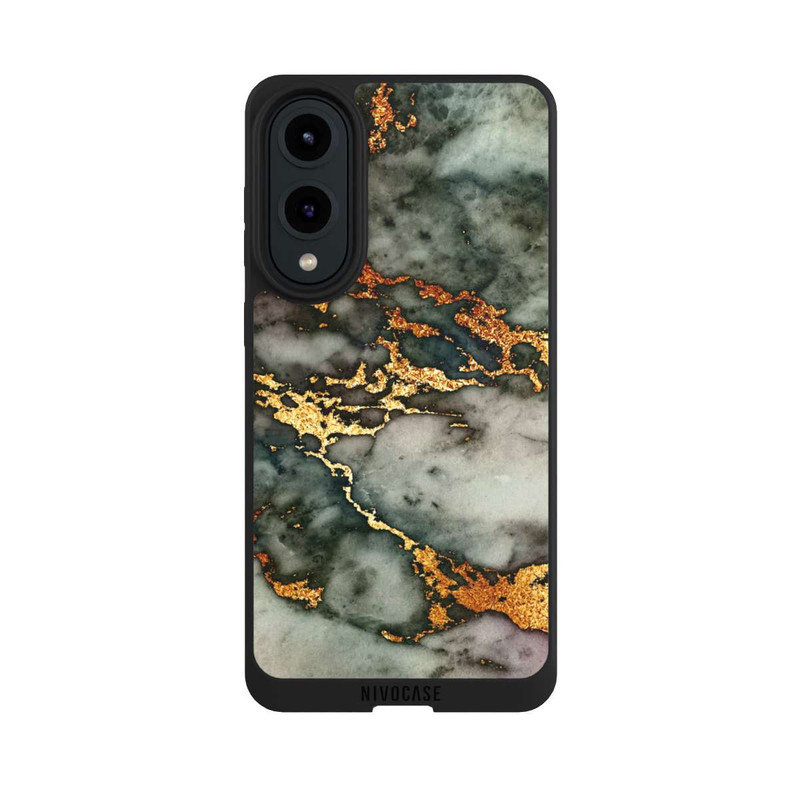 Galaxy S25 Edge NIVOpure Aspect marbre gris et doré