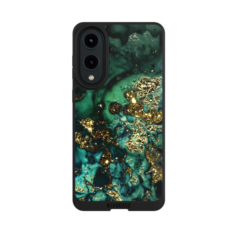 Galaxy S25 Edge NIVOpure Cyan Glitzer Marmorlook