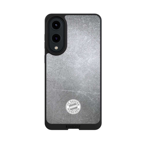 Samsung Galaxy S25 Edge NIVOpure Klassisches FCB Logo Klein - Weiß auf Metalllook